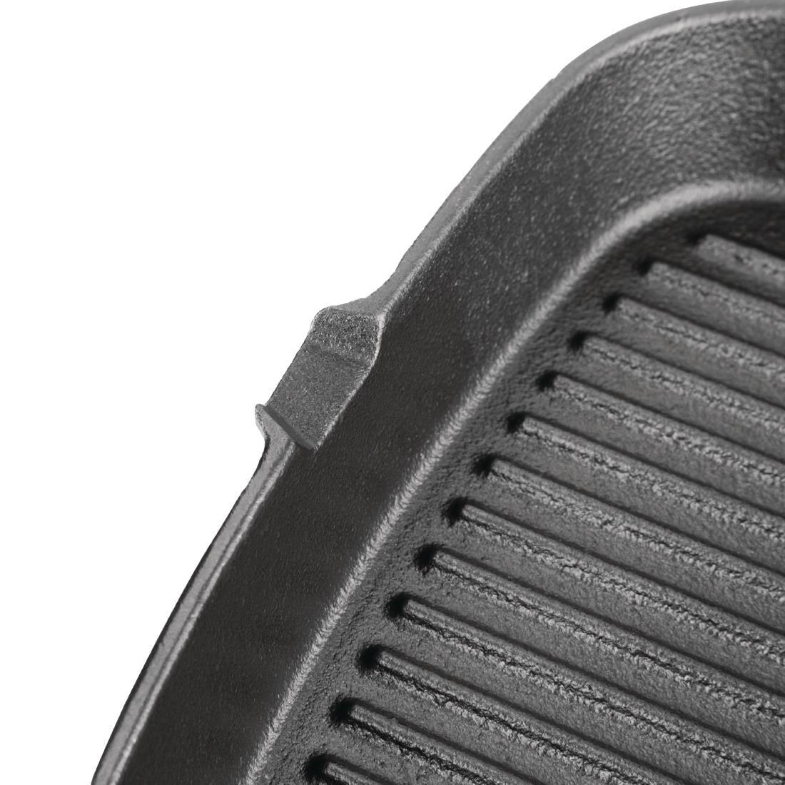 Vogue Square Cast Iron Ribbed Skillet Pan - M653