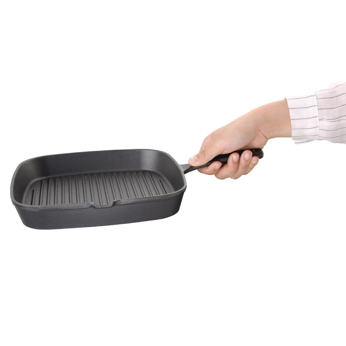 Vogue Square Cast Iron Ribbed Skillet Pan - M653