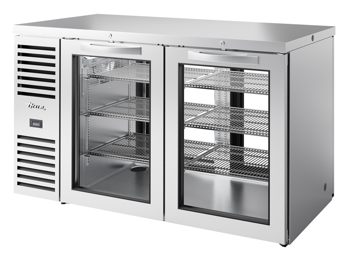 TRUE Pass-Thru Single Zone 2 Glass Swing Door Undercounter Refrigerator - Stainless - TBR60-PTSZ1-L-S-GG-GG-2