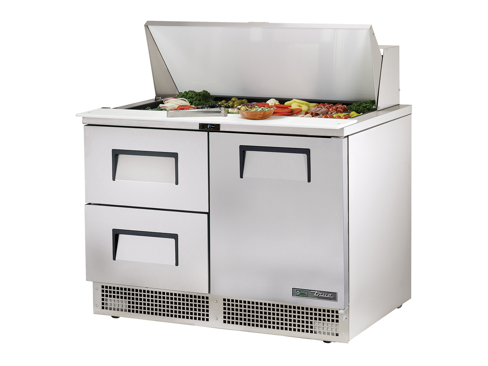 TRUE 2 Drawer & 1 Door Food Prep Fridge 1220mm Width - TFP-48-18M-D-2-HC