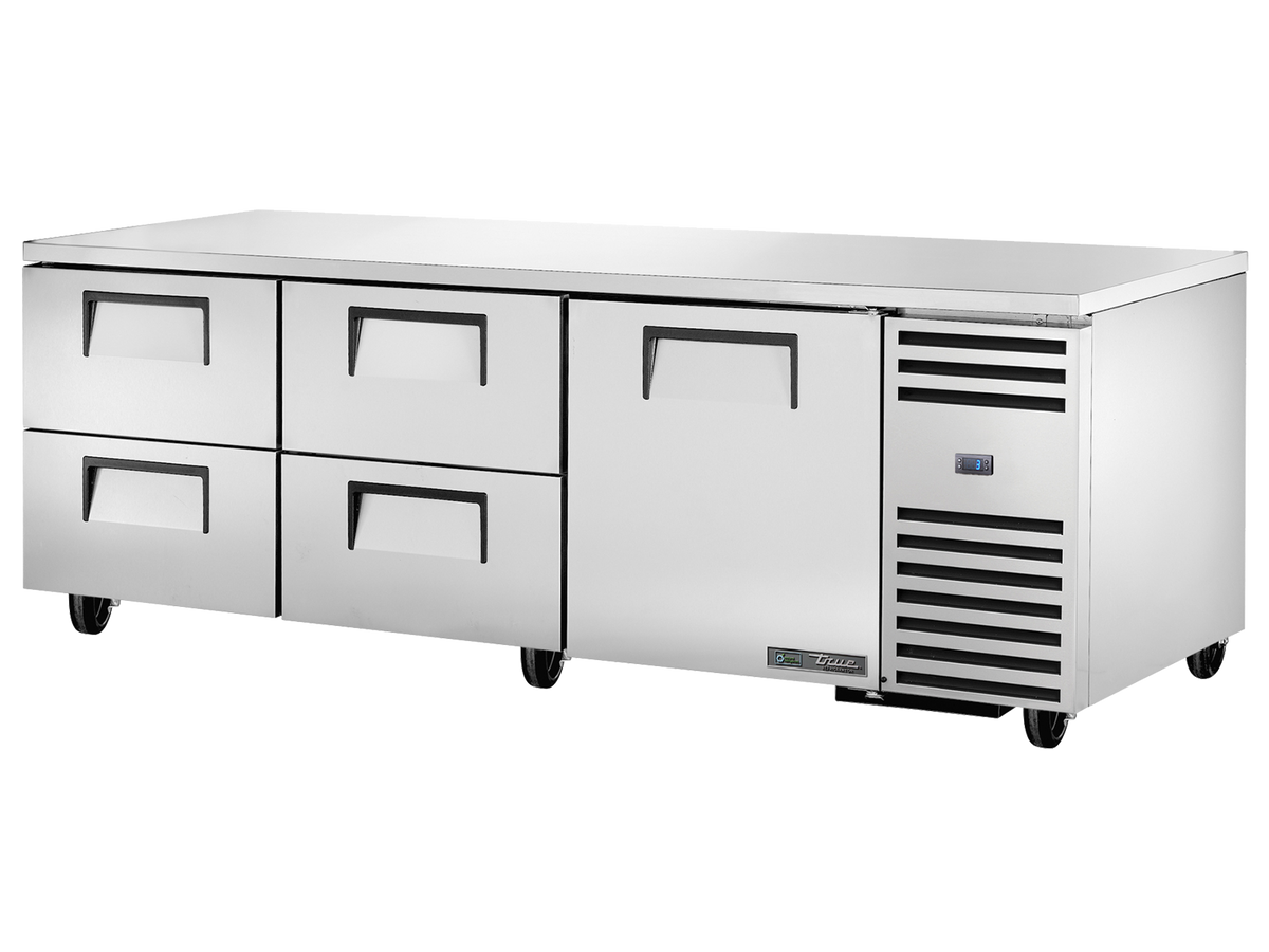 TRUE 1 Solid Door 4 Drawer Undercounter Refrigerator - TUC-93D-4-HC