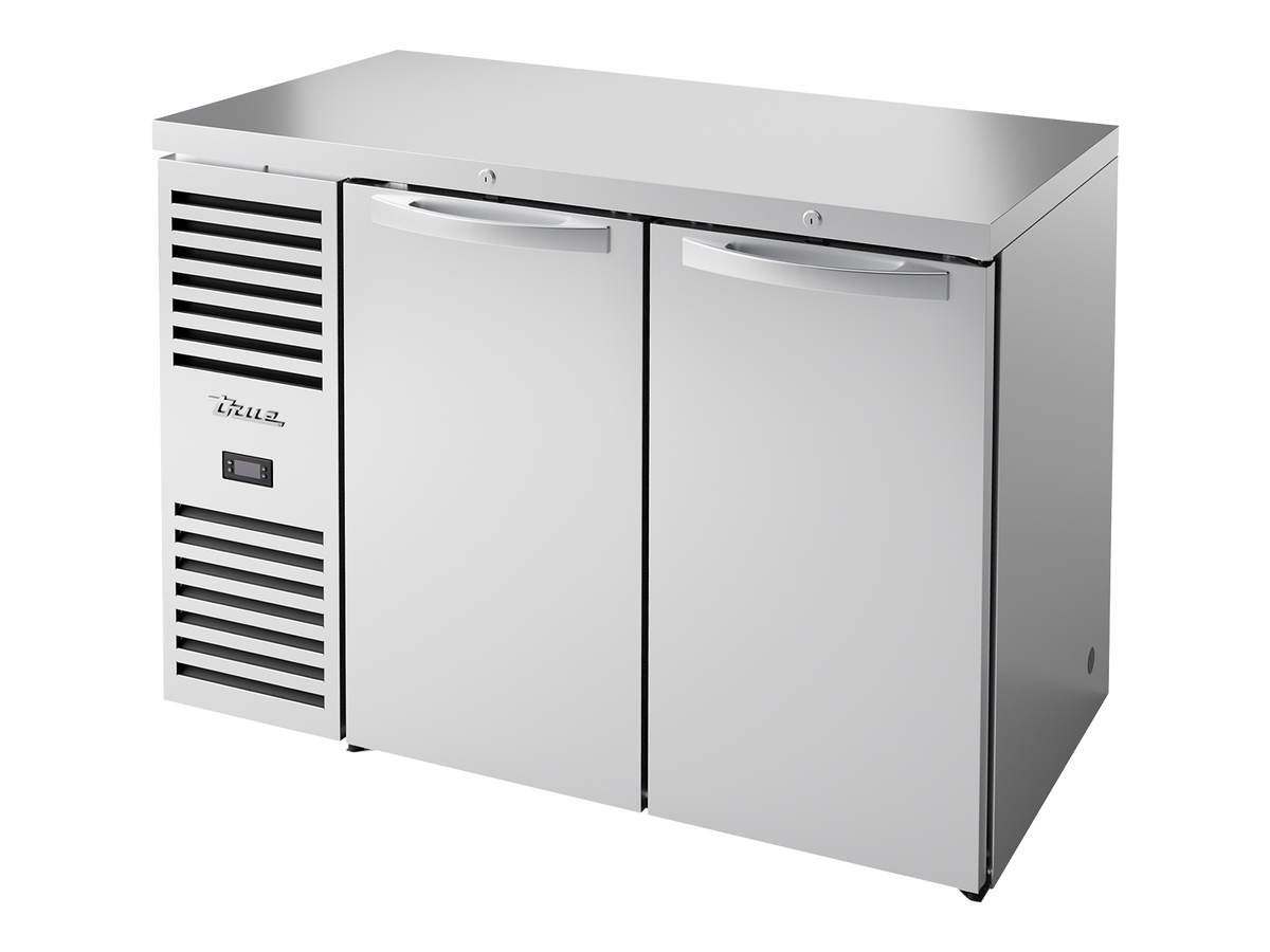 TRUE Reach-In Single Zone 2 Solid Swing Door Undercounter Refrigerator 1200mm Width - Stainless - TBR48-RISZ1-L-S-SS-2