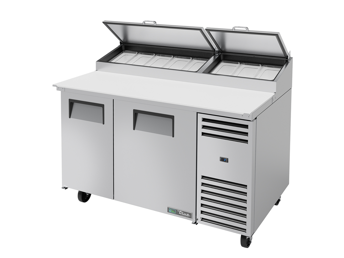 TRUE 2 Solid Door Pizza Prep Table with Angled Top 1530mm Width - TPP-AT-60-HC