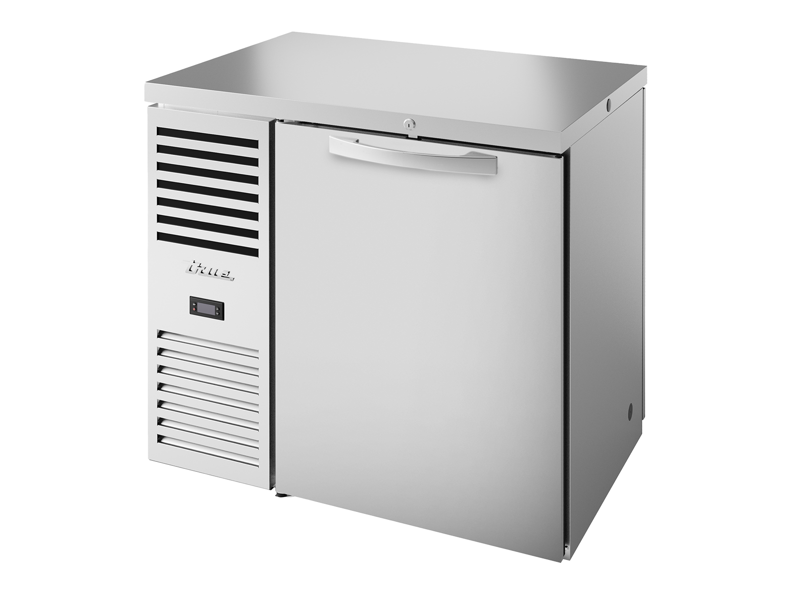 TRUE Pass-Thru Single Zone 1 Solid Swing Door Undercounter Refrigerator - Stainless - TBR36-PTSZ1-L-S-S-S-2