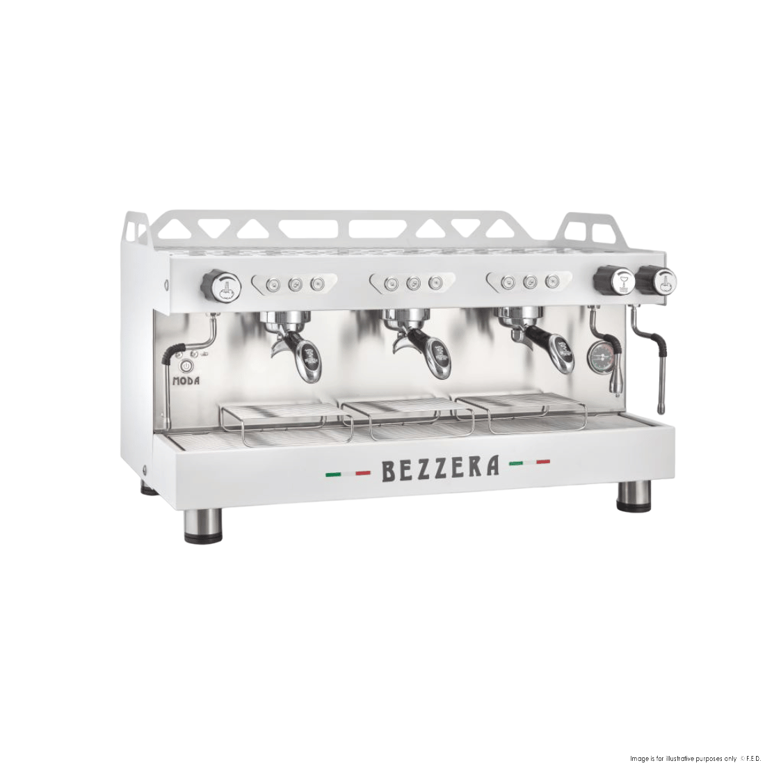 CLEARANCE - Bezzera MODA DE 3 Group Espresso Machine White - MODADE3W-VIC1050