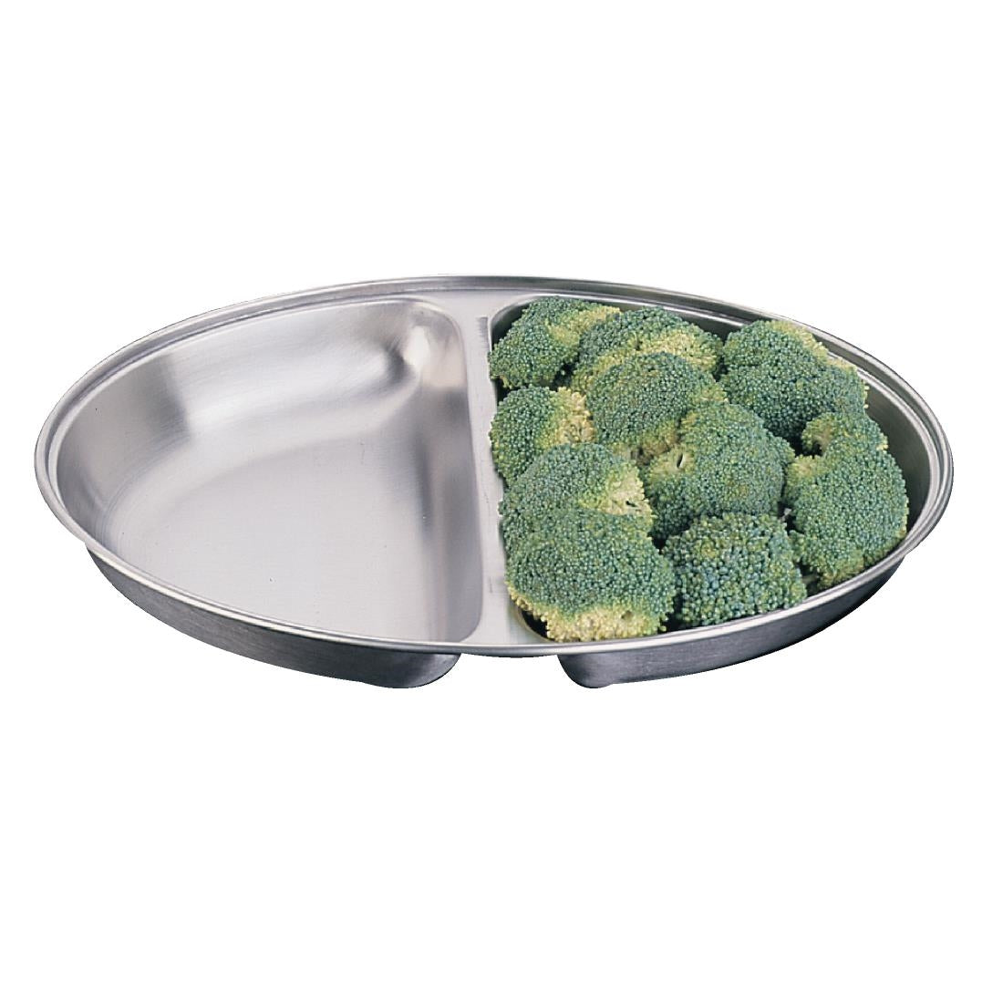 Olympia Oval Vegetable Dish Two Compartments 252mm - P185
