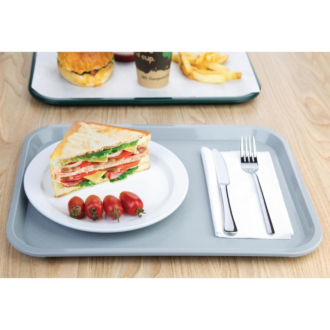 Olympia Kristallon Polypropylene Foodservice Tray 305x415mm Grey - P502