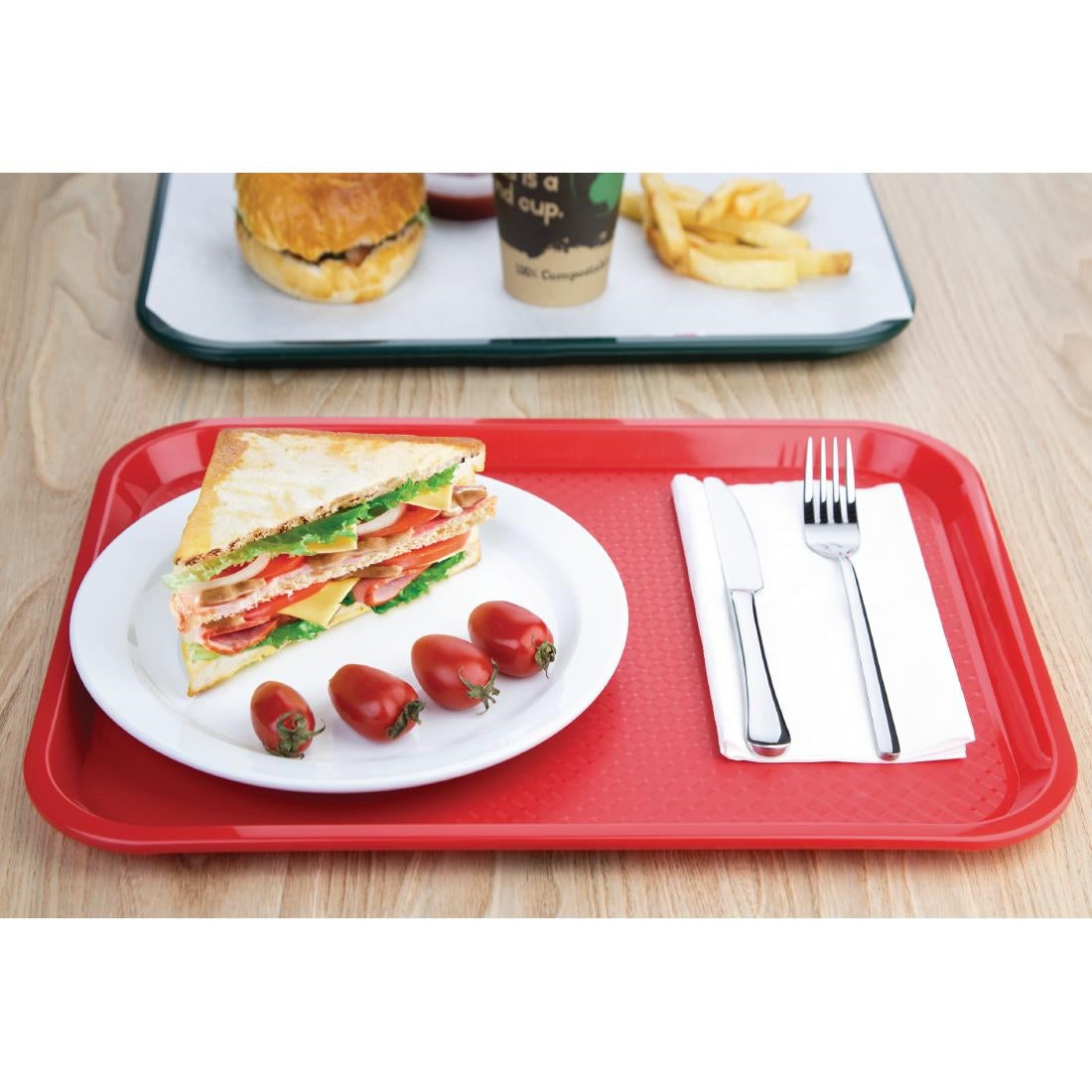 Olympia Kristallon Polypropylene Foodservice Tray 305 x 415mm Red - P504