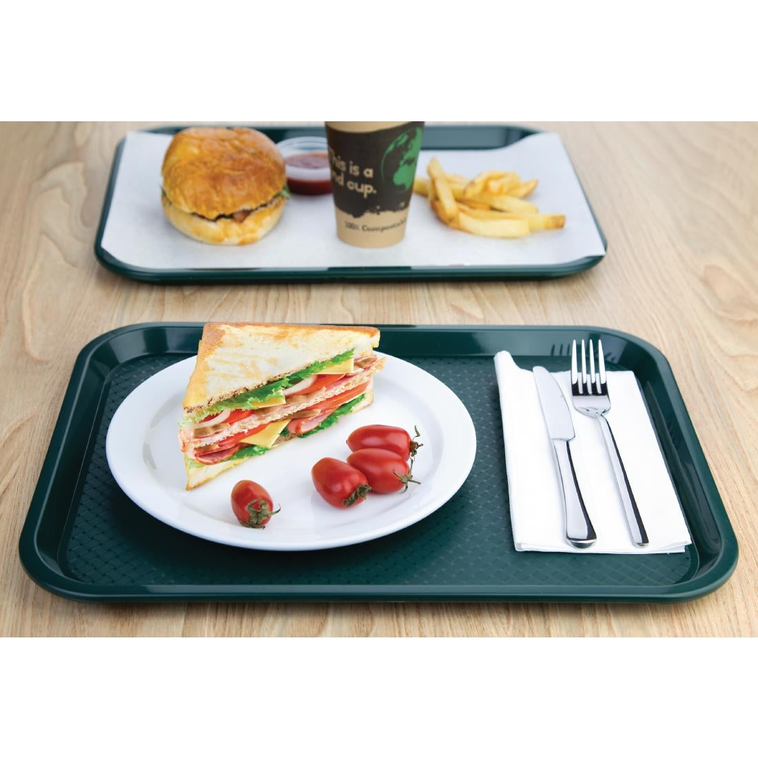 Olympia Kristallon Polypropylene Foodservice Tray 305 x 415mm Green - P505