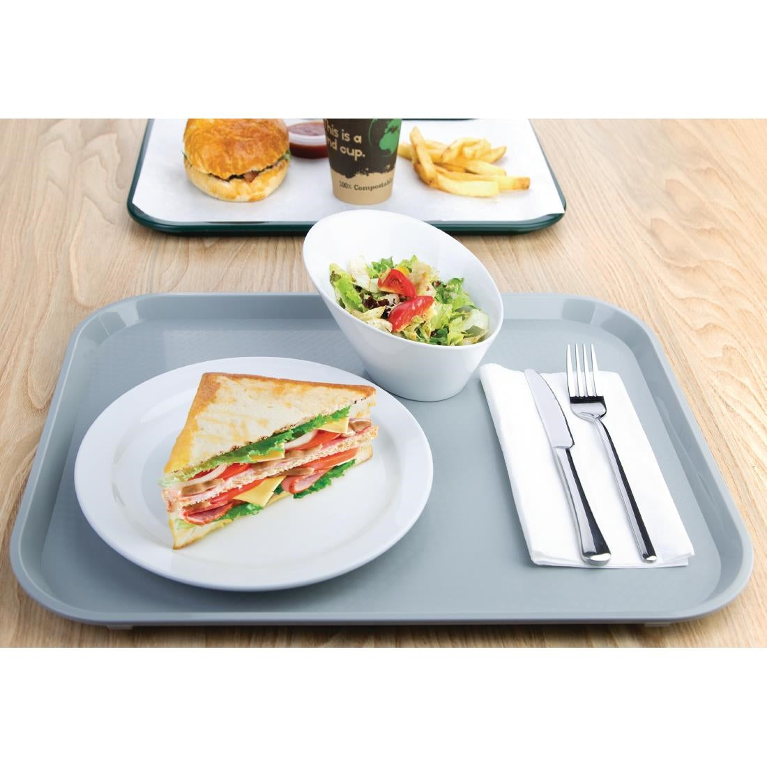 Olympia Kristallon Polypropylene Foodservice Tray 350 x 450mm Grey - P508