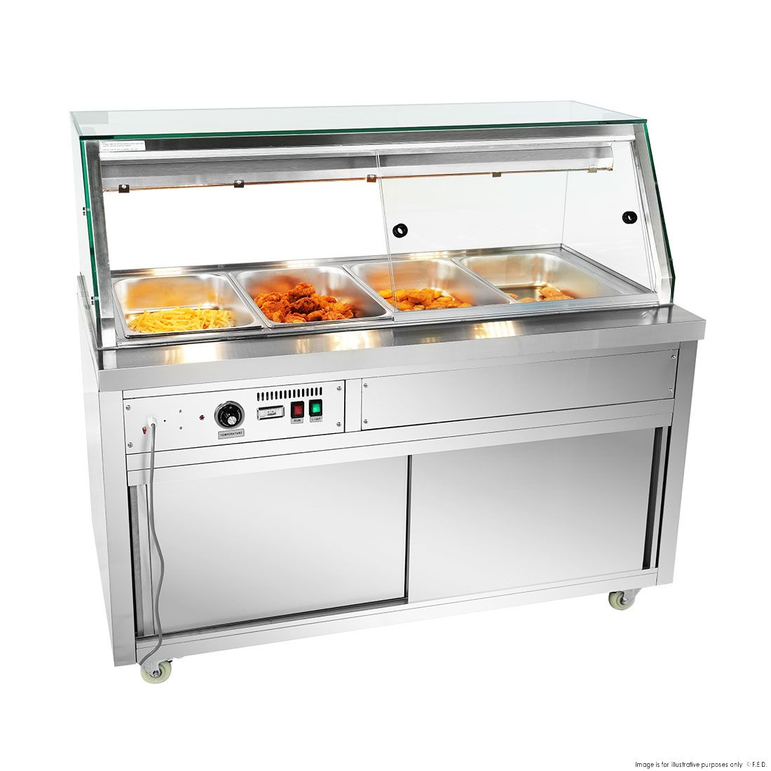 Thermaster Wet and Dry Bain Marie Display 4x1/1 GN Pans PG150FE-XG
