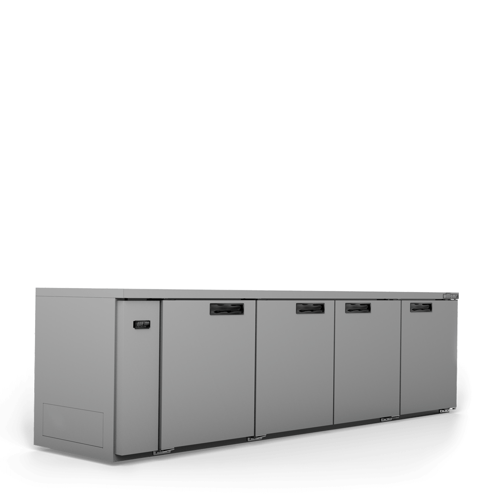 Williams Boronia - Four Door Black Colorbond Remote Back Bar Counter Display Refrigerator HB4RSB