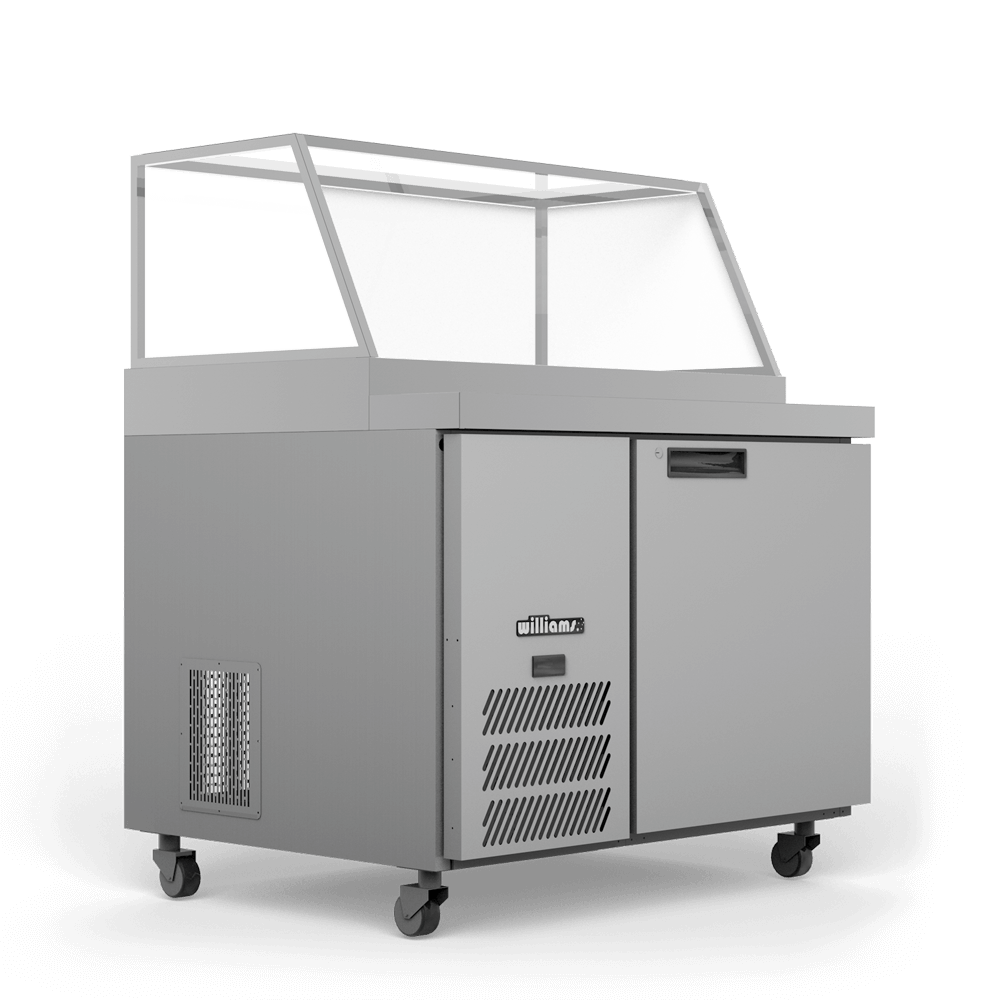 Williams Banksia - One Door Stainless Steel Prep Counter Refrigerator With Flat Blown Air Well - Without Canopy HSP3UBASS-000-N