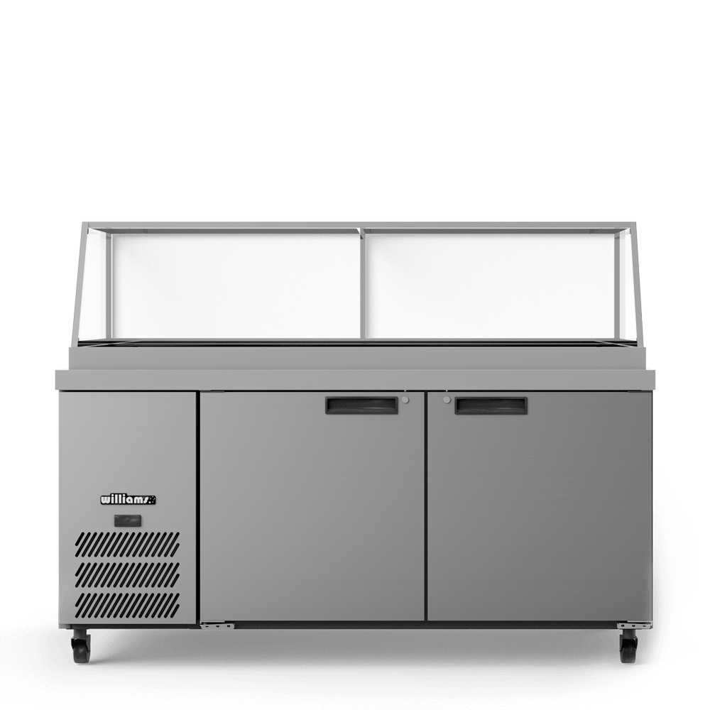 Williams Banksia - Three Door White Colorbond Prep Counter Refrigerator With Flat Blown Air Well - Without Canopy HSP5UBA-000-N