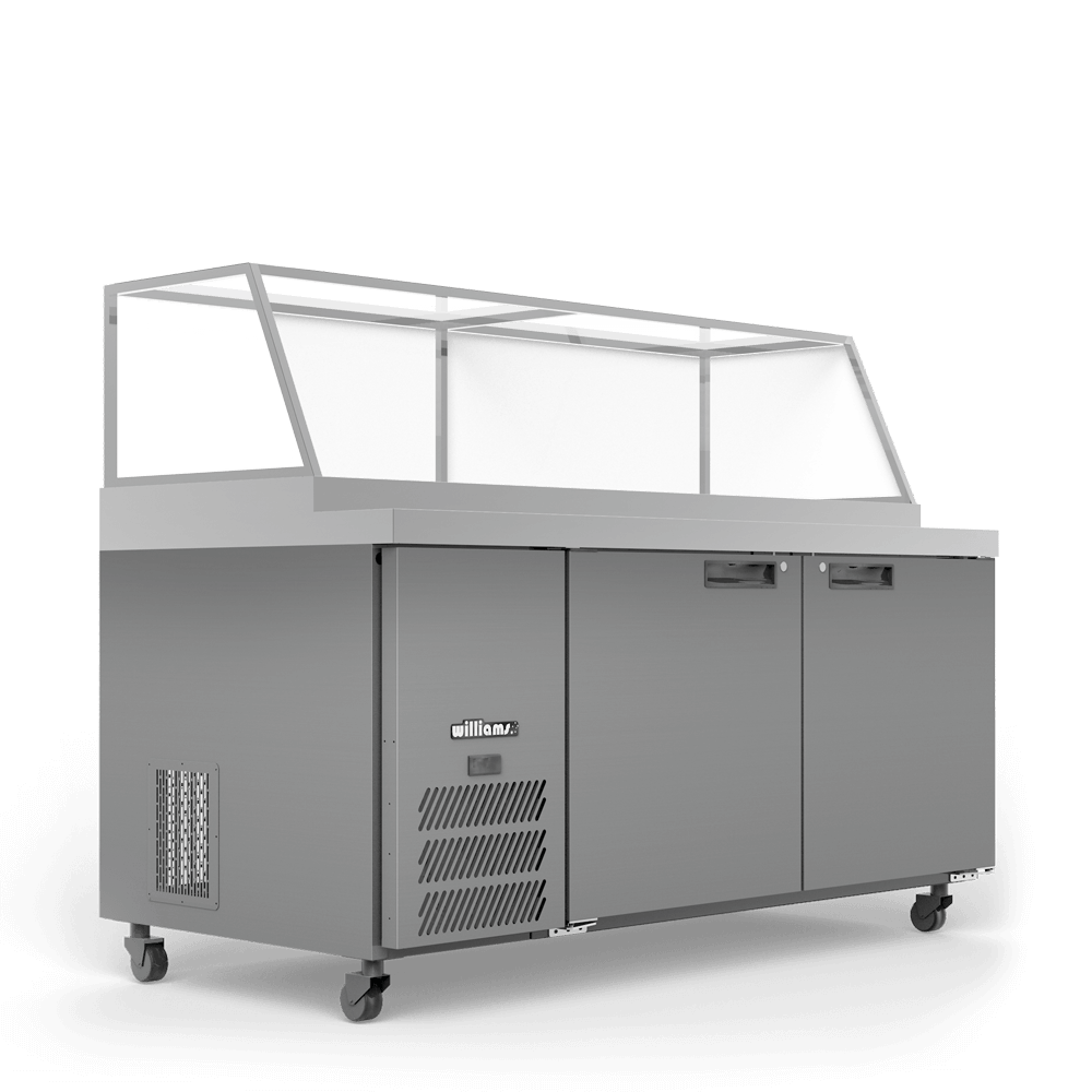 Williams Banksia - Three Door White Colorbond Prep Counter Refrigerator With Flat Blown Air Well - Without Canopy HSP5UBA-000-N