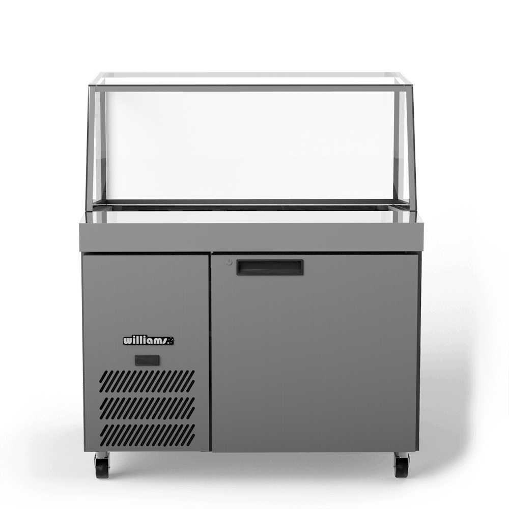 Williams Banksia - One Door White Colorbond Prep Counter Refrigerator With Angled Blown Air Well - Without Canopy HSP18UBA-000-N