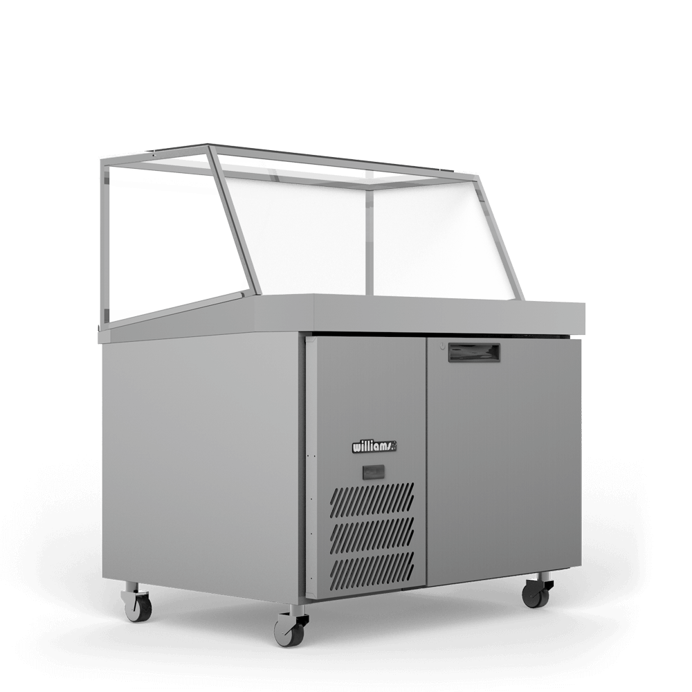 Williams Banksia - One Door White Colorbond Prep Counter Refrigerator With Angled Blown Air Well - Without Canopy HSP18UBA-000-N