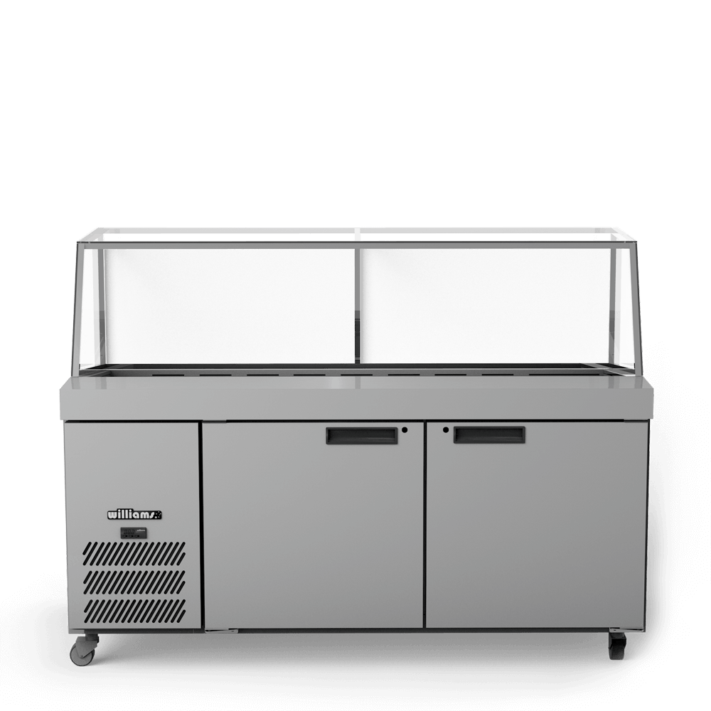 Williams Banksia - Two Door White Colorbond Prep Counter Refrigerator With Angled Blown Air Well - Without Canopy HSP30UBA-000-N