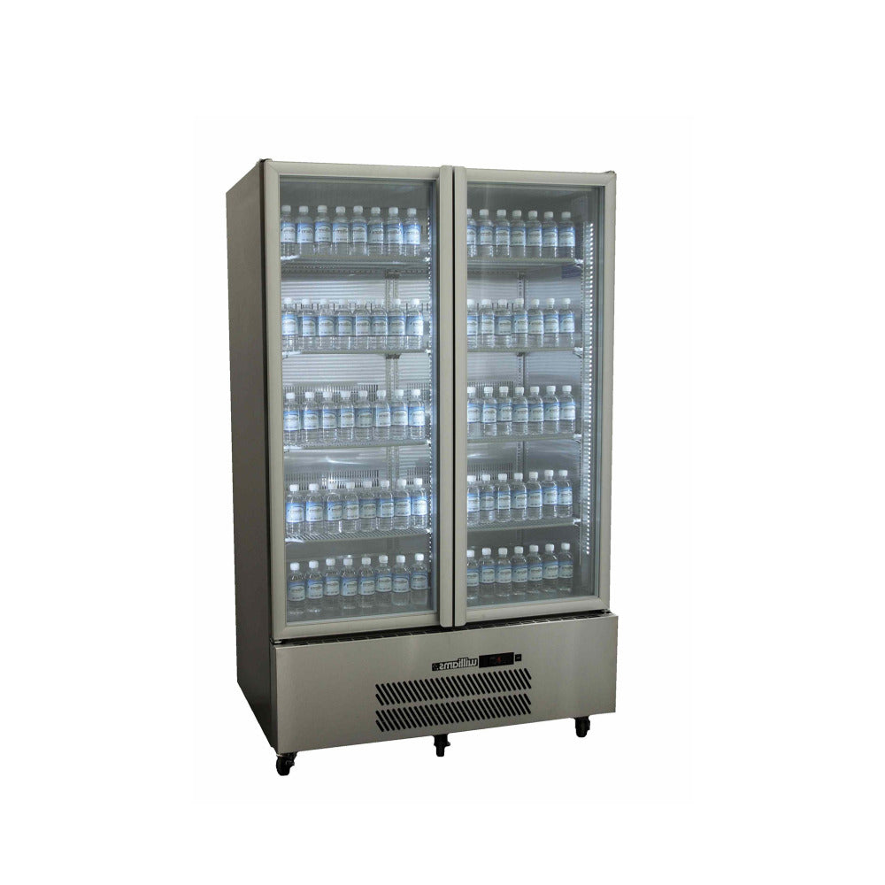 Williams Quartz Star - Two Door Stainless Steel Upright Display Refrigerator HQS2GSHC