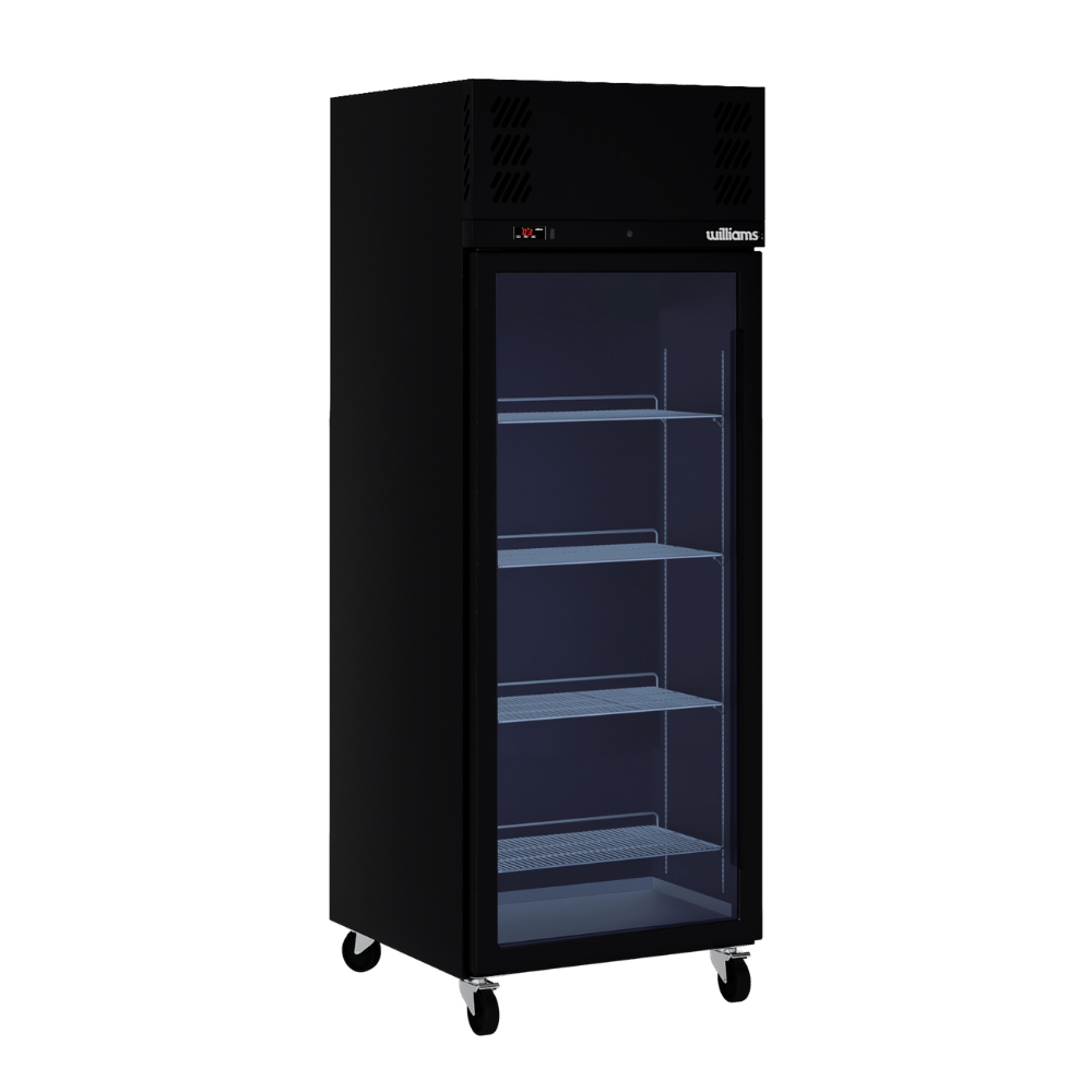 Williams Pearl - One Door Black Colorbond Upright Display Refrigerator HP1GBHC