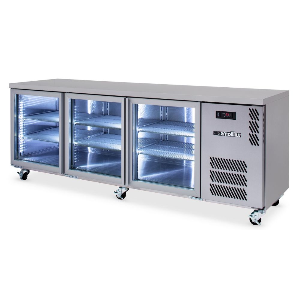 Williams Boronia 3 Glass Door Back Bar Fridge - Stainless Steel HB3UGSHC
