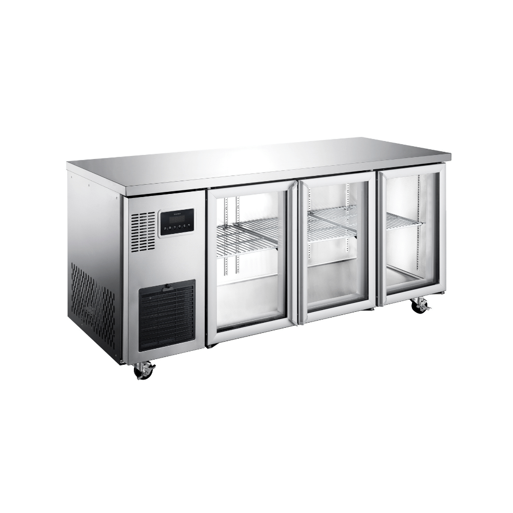 Williams Topaz Under Counter - Three Door Stainless Under Counter Glass Door Refrigerator HTU3GSHC