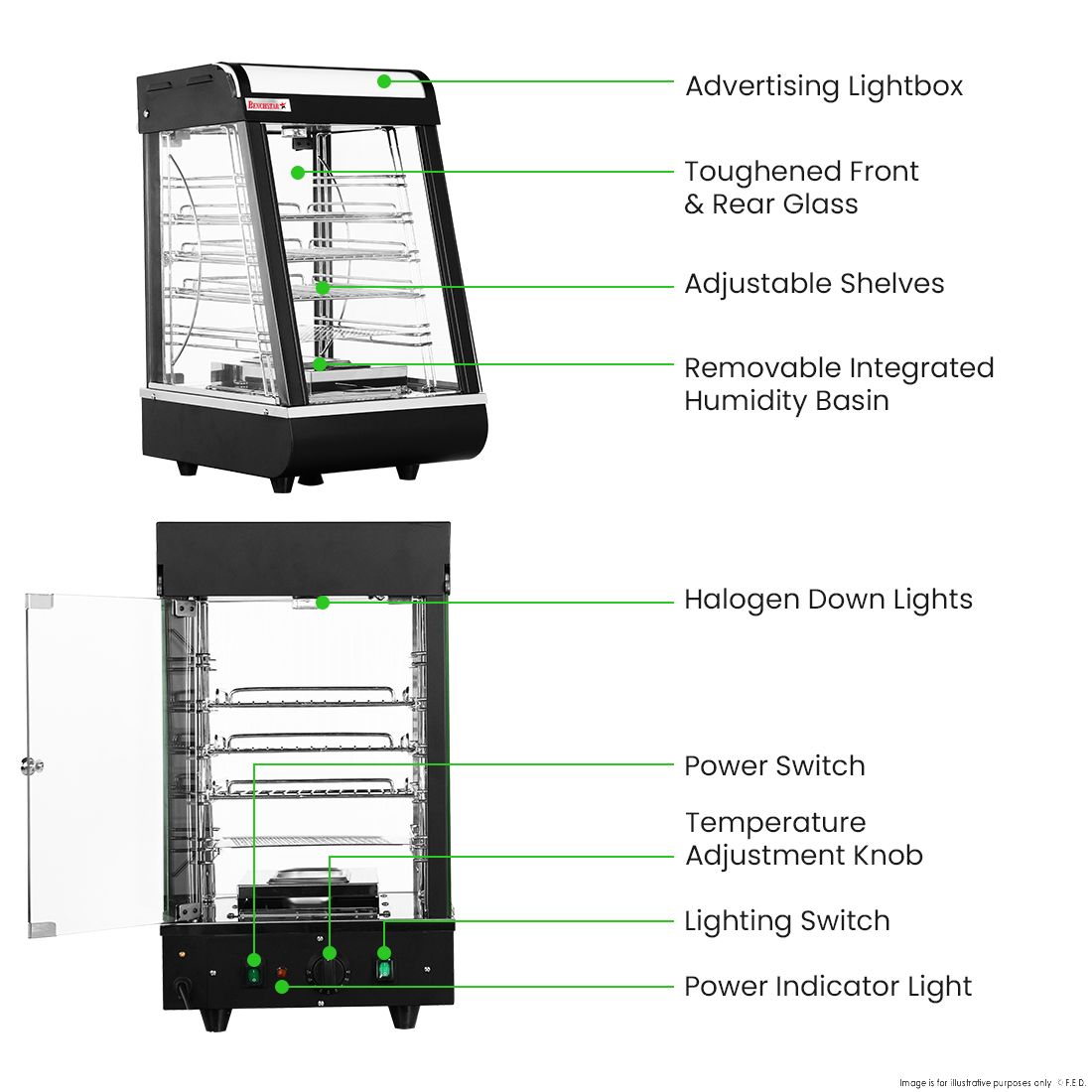 Benchstar All Stainless Steel Pie Warmer And Hot Food Display 40 Pies PW-RT/380/TGE