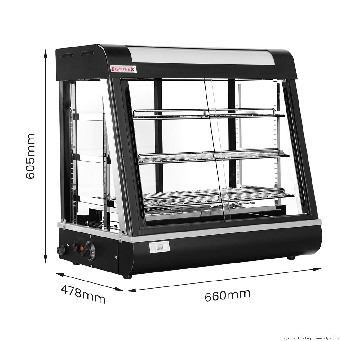 Benchstar Pie Warmer & Hot Food Display PW-RT/660/TGE