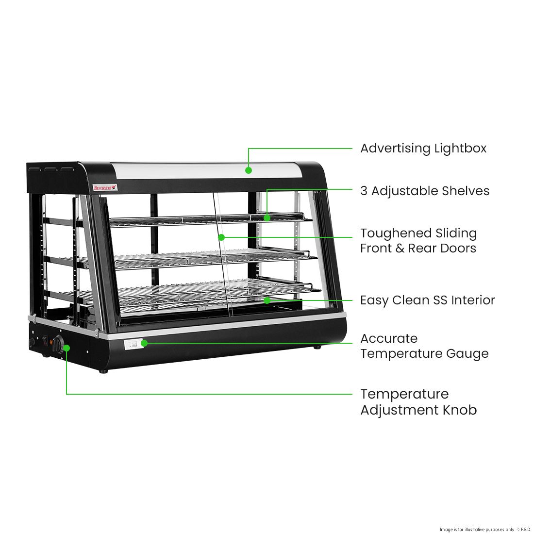 Benchstar F.E.D Pie Warmer & Hot Food Display PW-RT/900/1E
