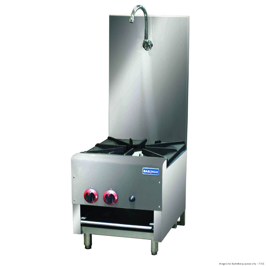GasMAX Gas Dual Ring Single Burner With Built In Faucet RB-1B