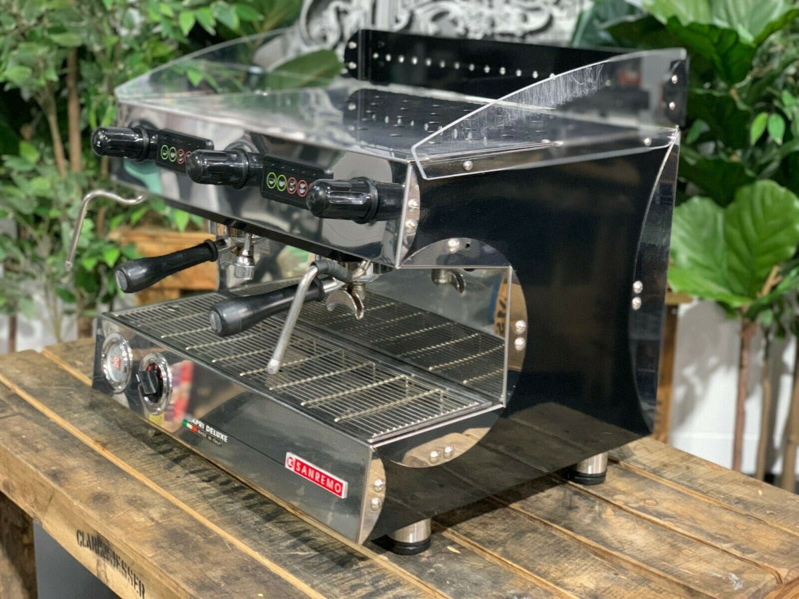 San Remo Capri Deluxe 2 Group Black Espresso Coffee Machine - 16416