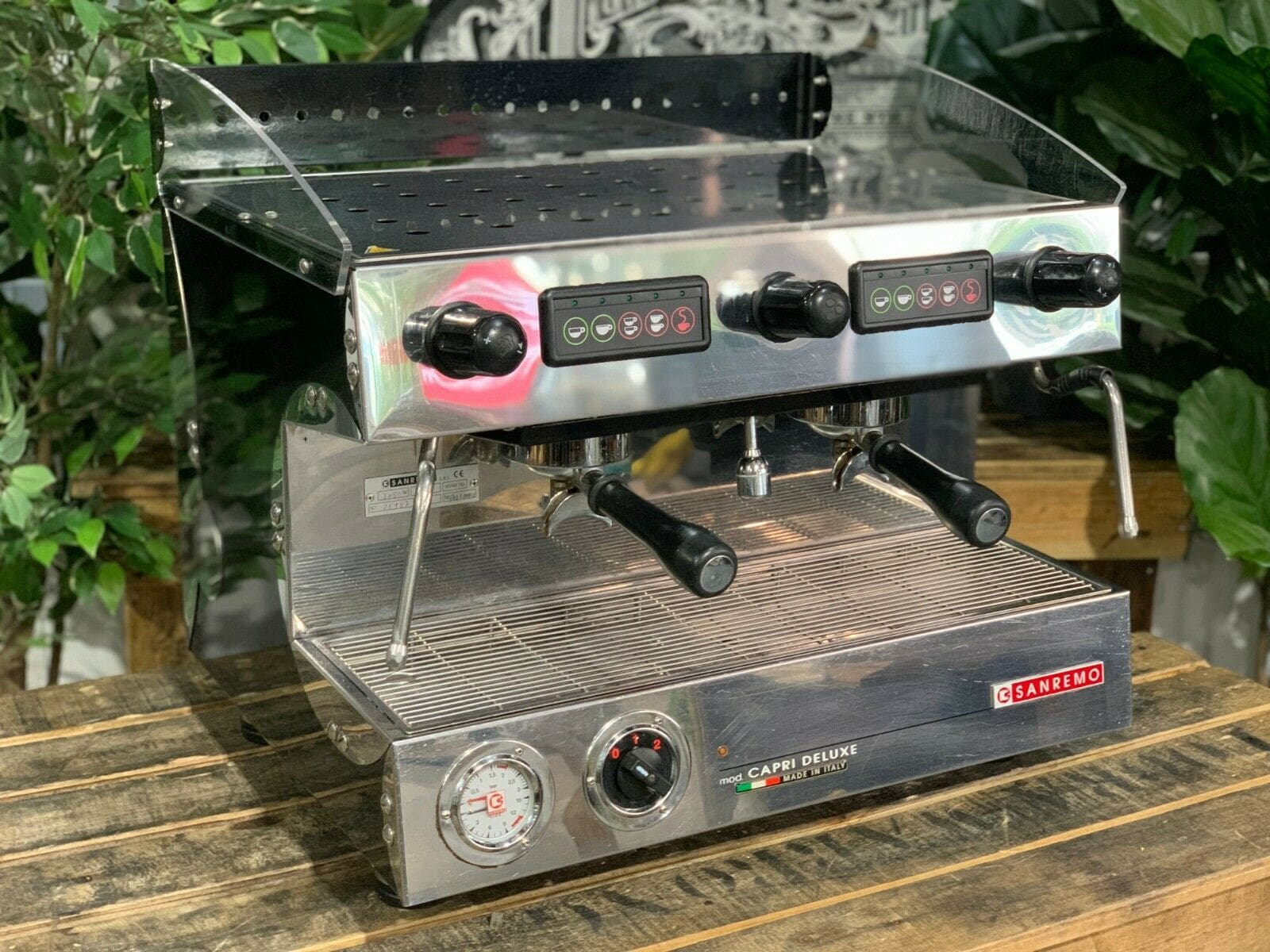 San Remo Capri Deluxe 2 Group Black Espresso Coffee Machine - 16416