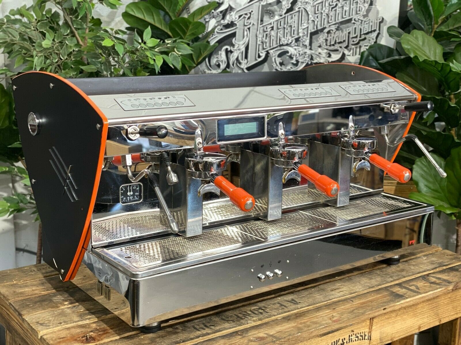 Orchestrale Etnica Black - 3 Group Commercial Espresso Machine - Orange