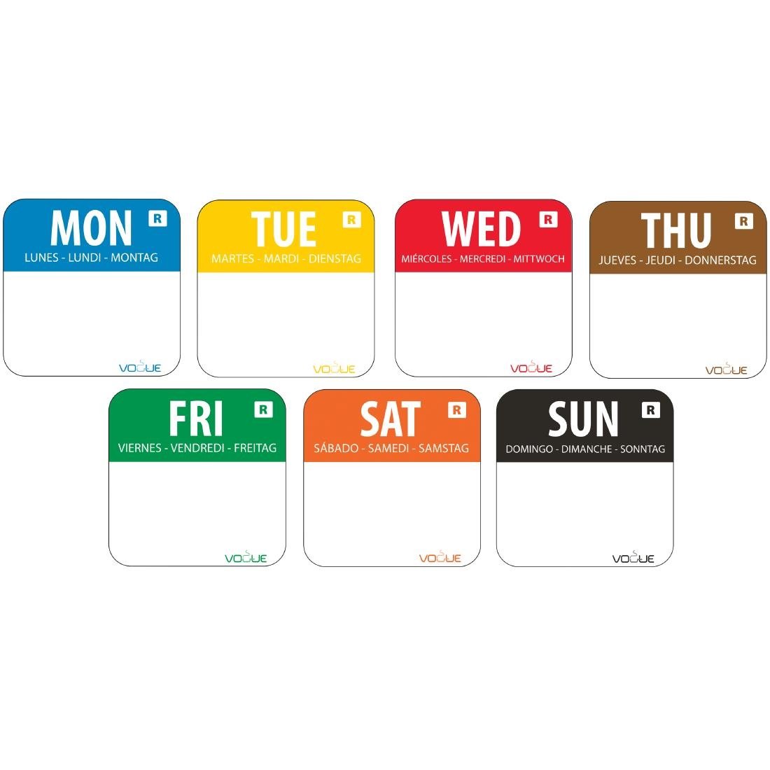 Vogue Removable Day of the Week Labels - S151