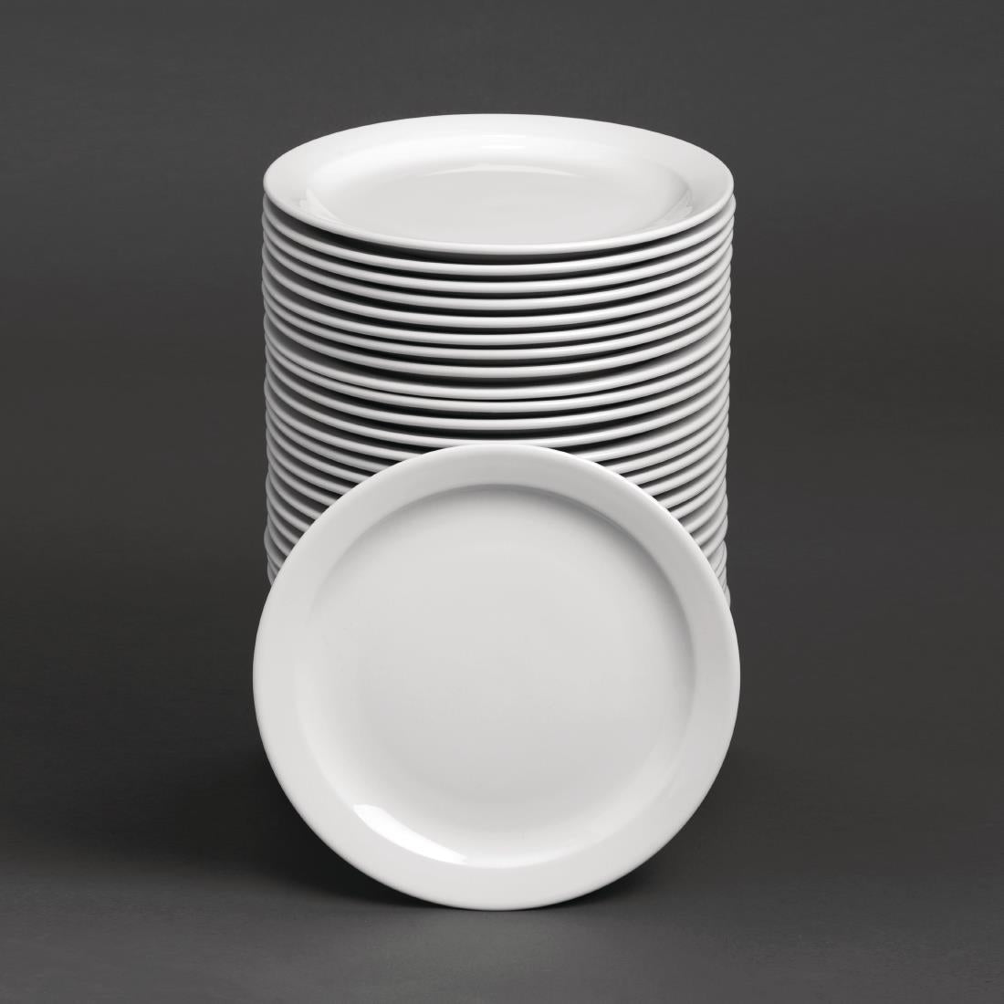 Bulk Buy Olympia Athena Narrow Rimmed Plates 226mm (36 Pack) - S753