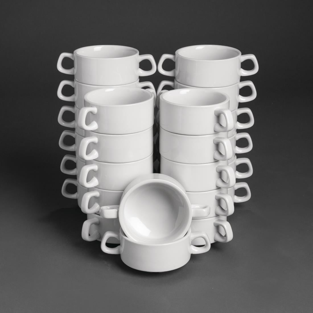 Bulk Buy Olympia Athena Stacking Soup Bowls (24 Pack) - S758