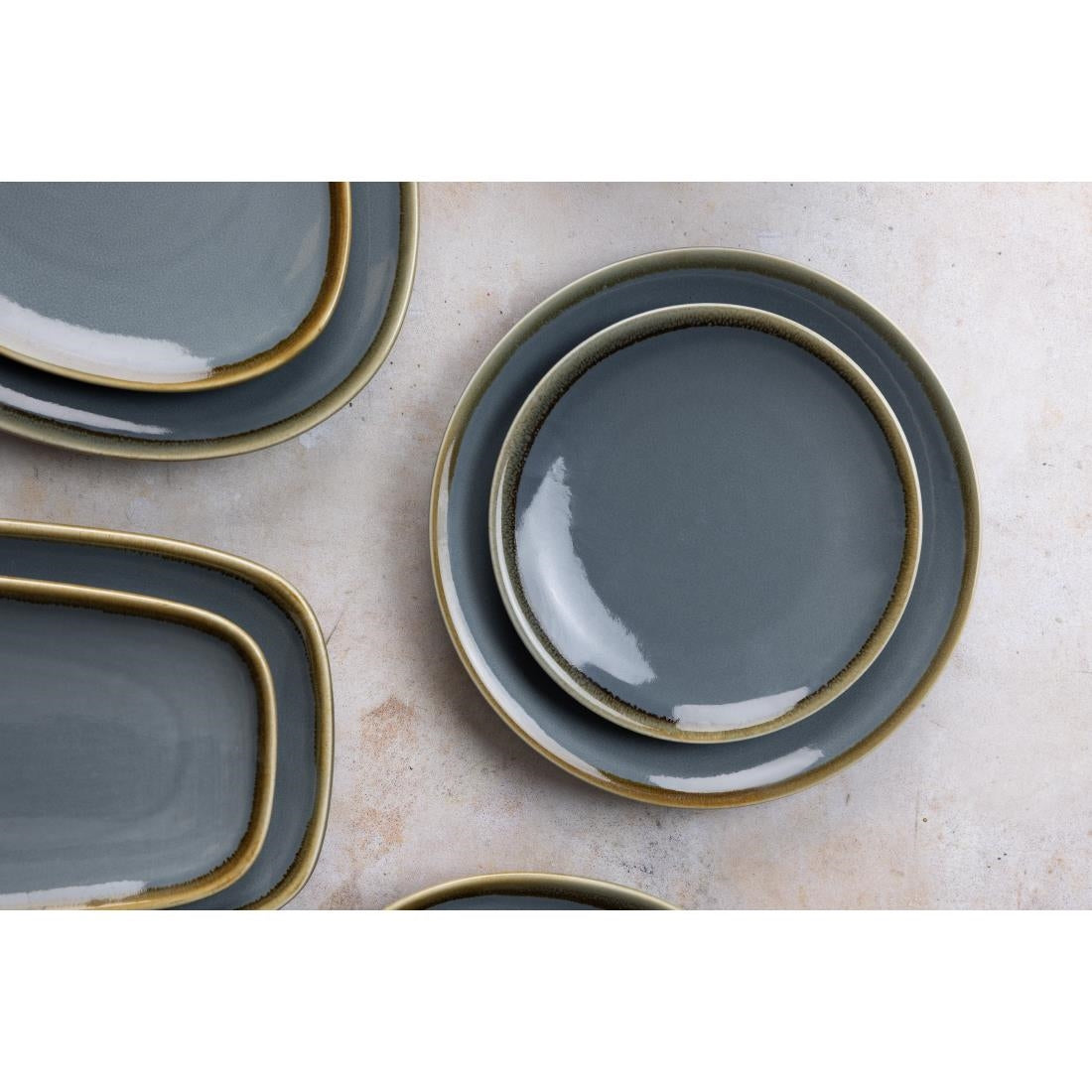 Olympia Kiln Round Coupe Plate Ocean 230mm (6 Pack) - SA282