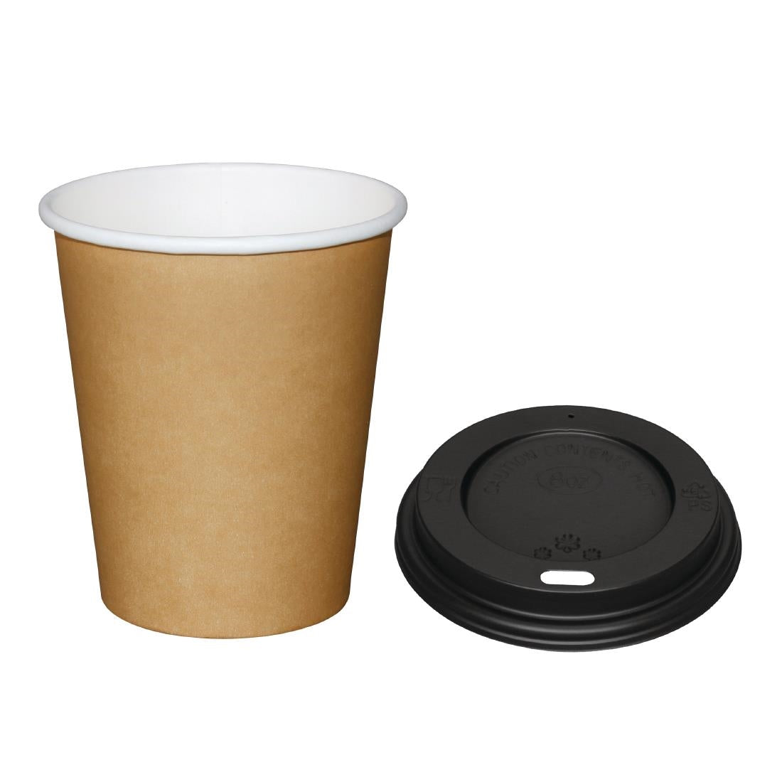 Special Offer Fiesta Recyclable Brown 225ml Hot Cups and Black Lids (Pack of 1000) - SA430