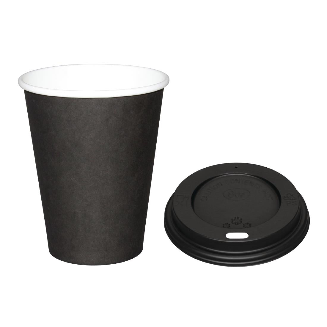 Special Offer Fiesta Recyclable Black 225ml Hot Cups and Black Lids (Pack of 1000) - SA431