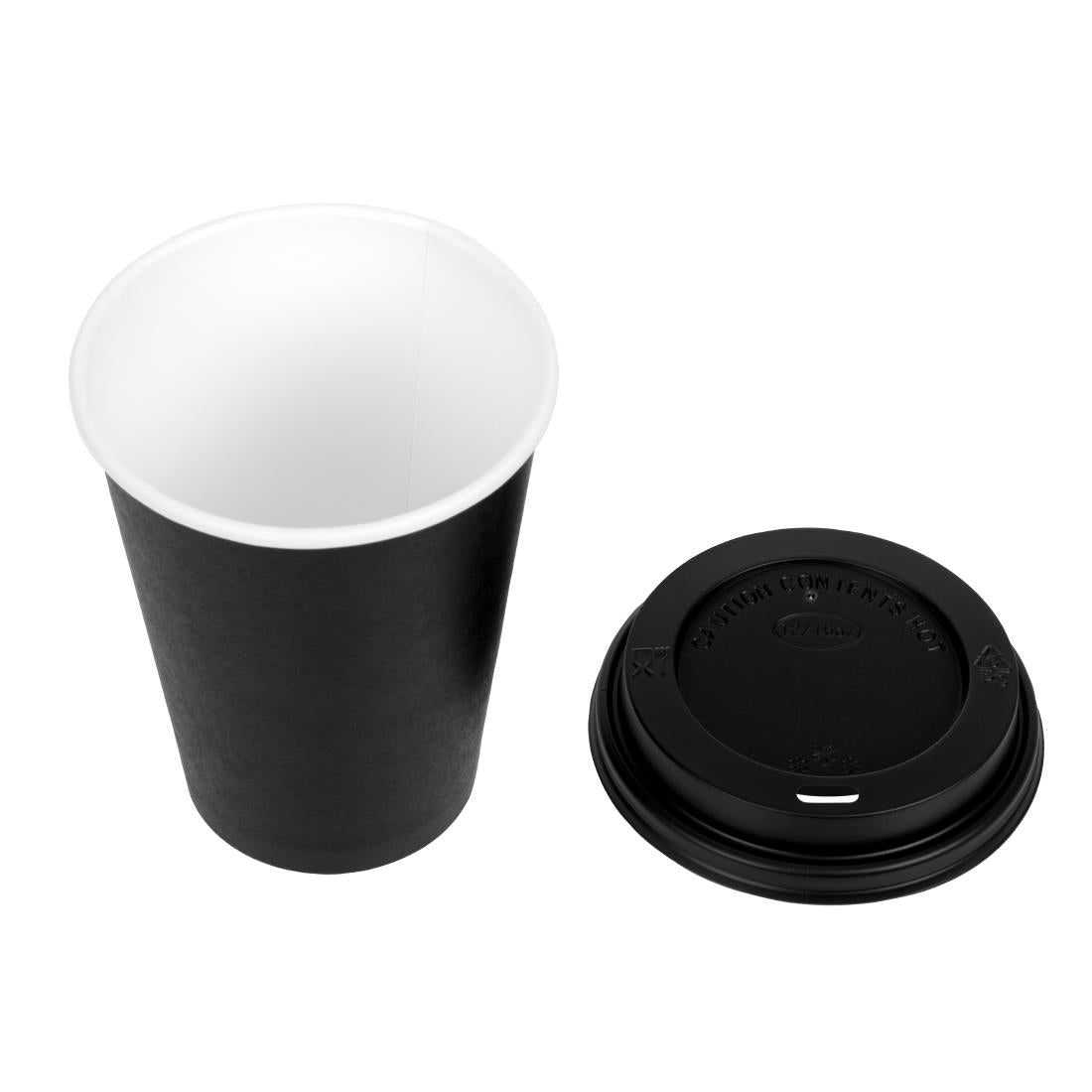 Special Offer Fiesta Recyclable Black Hot Cups and Lids 340ml (Pack of 1000) - SA433