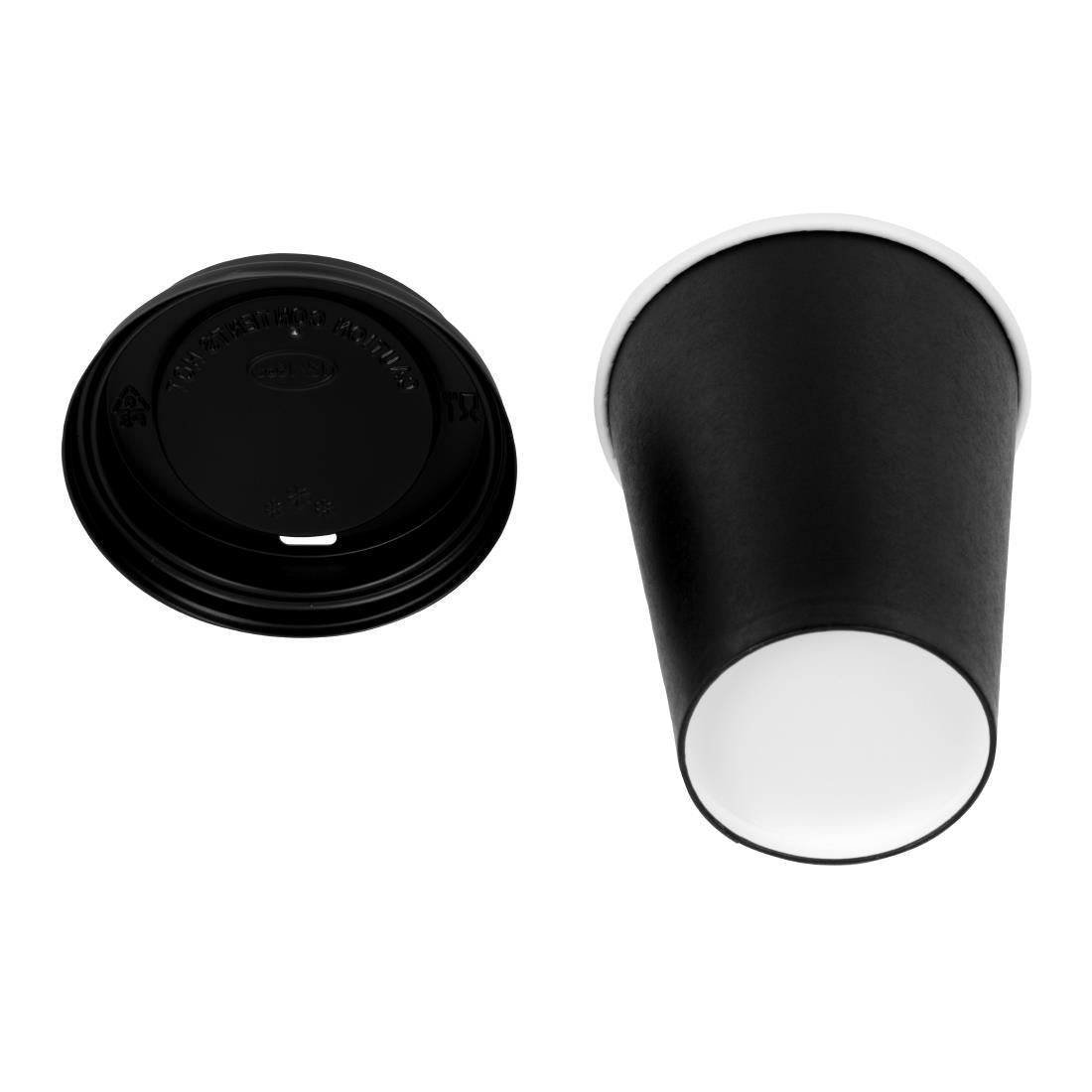 Special Offer Fiesta Recyclable Black Hot Cups and Lids 340ml (Pack of 1000) - SA433