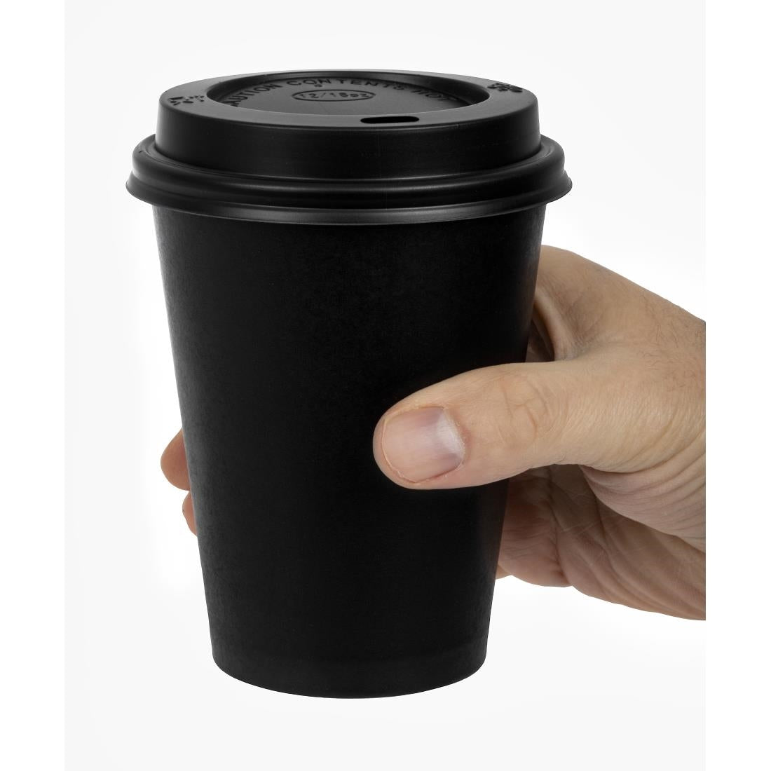 Special Offer Fiesta Recyclable Black Hot Cups and Lids 340ml (Pack of 1000) - SA433
