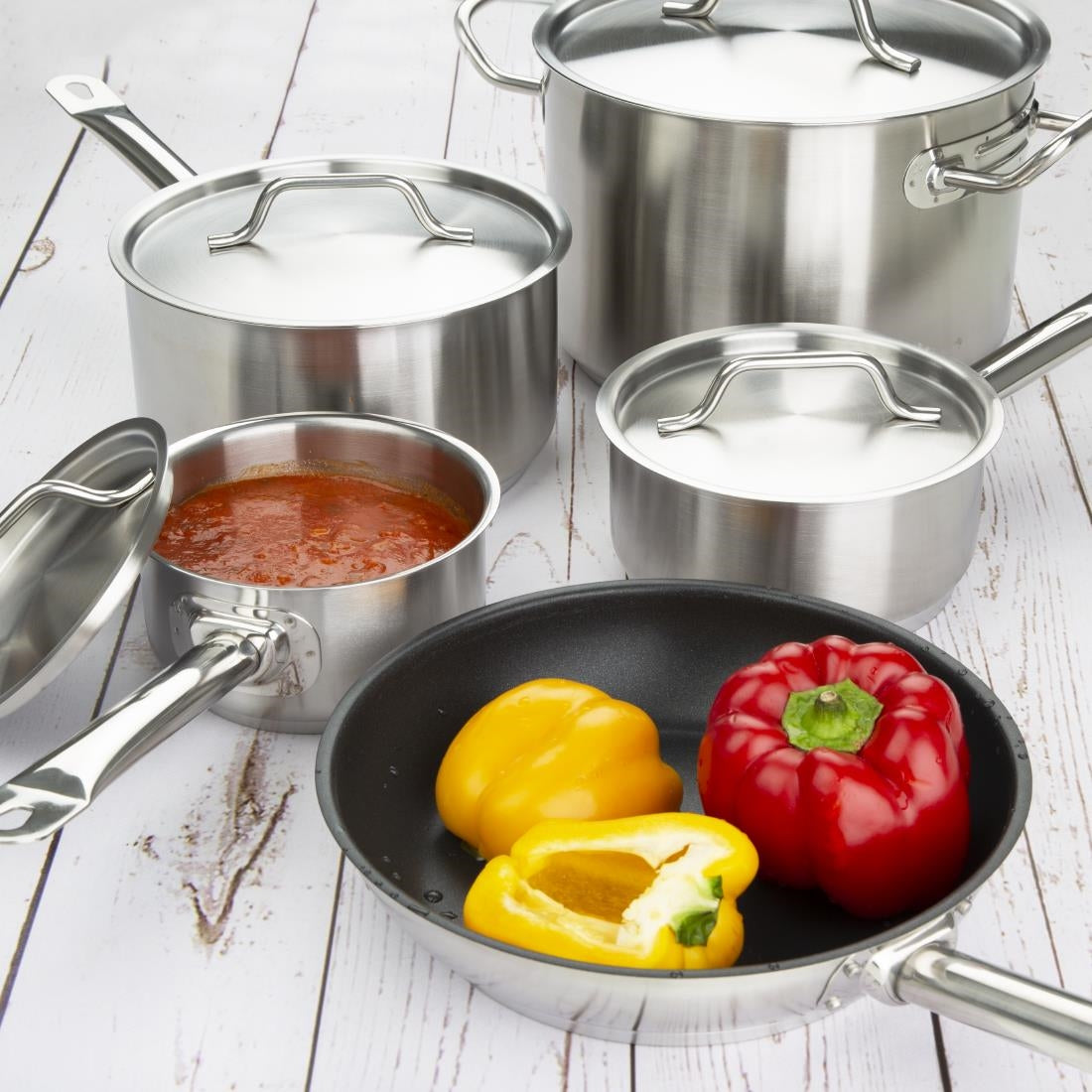 Vogue Cook Like A Pro 5-Piece Stainless Steel Cookware Set - SA693