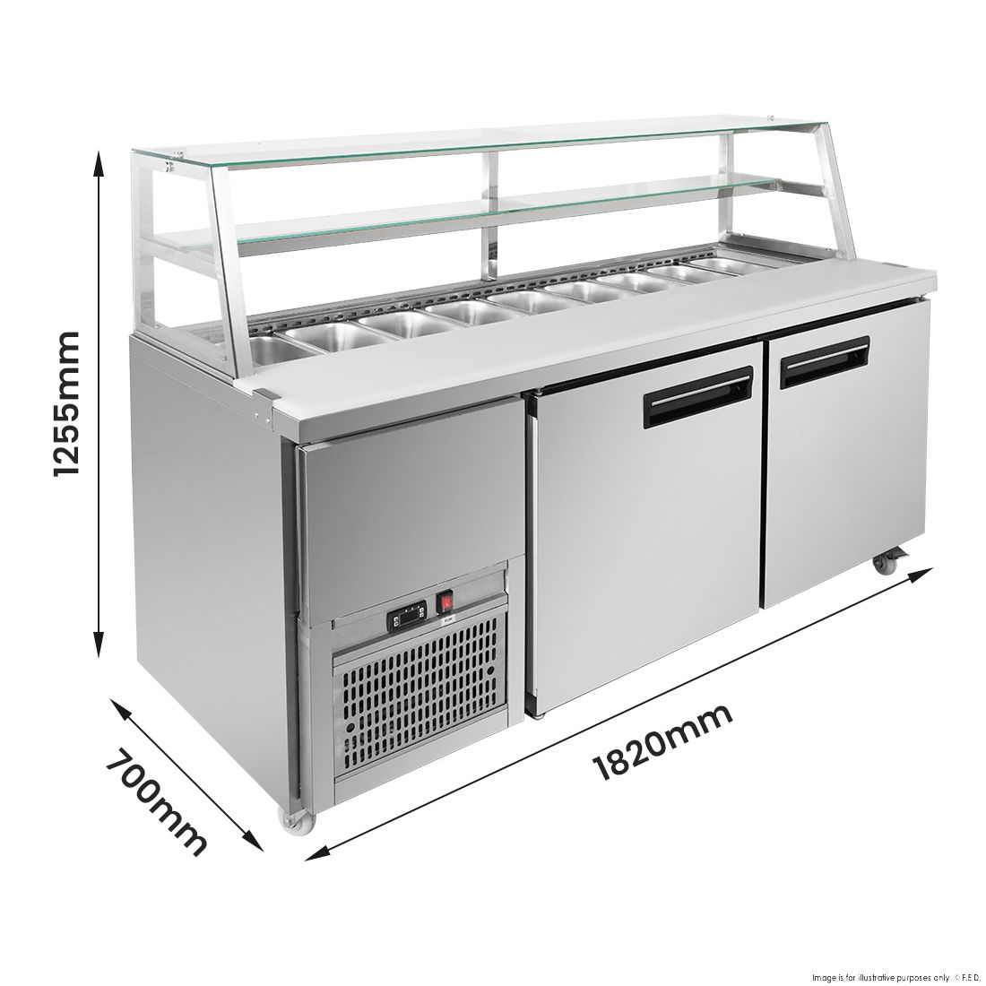 Thermaster Two Large Door Deluxe Sandwich Bar SCB/18