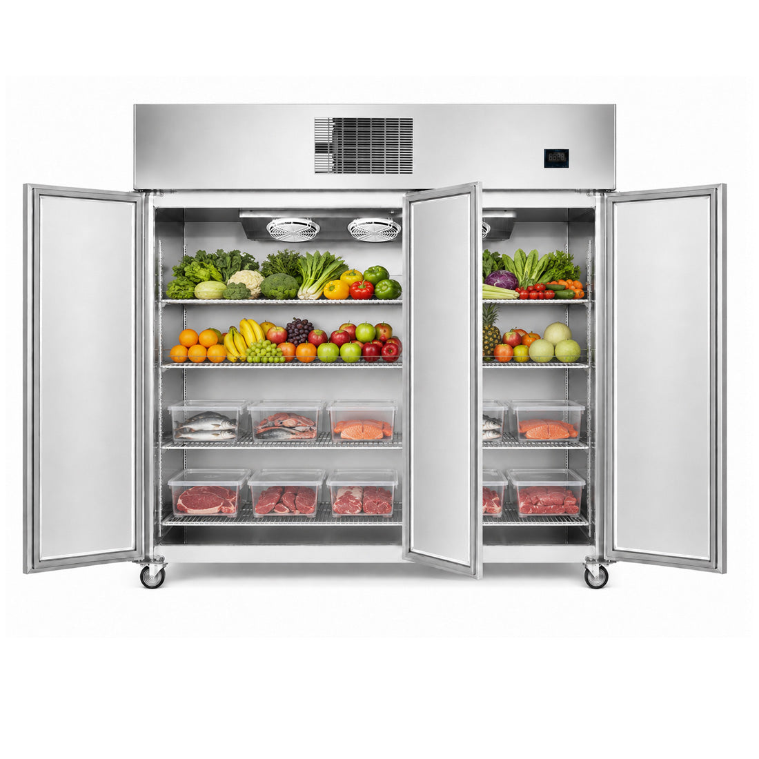 Thermaster 1500L Full-Width Three Solid Door Upright Fridge - SFWC1500