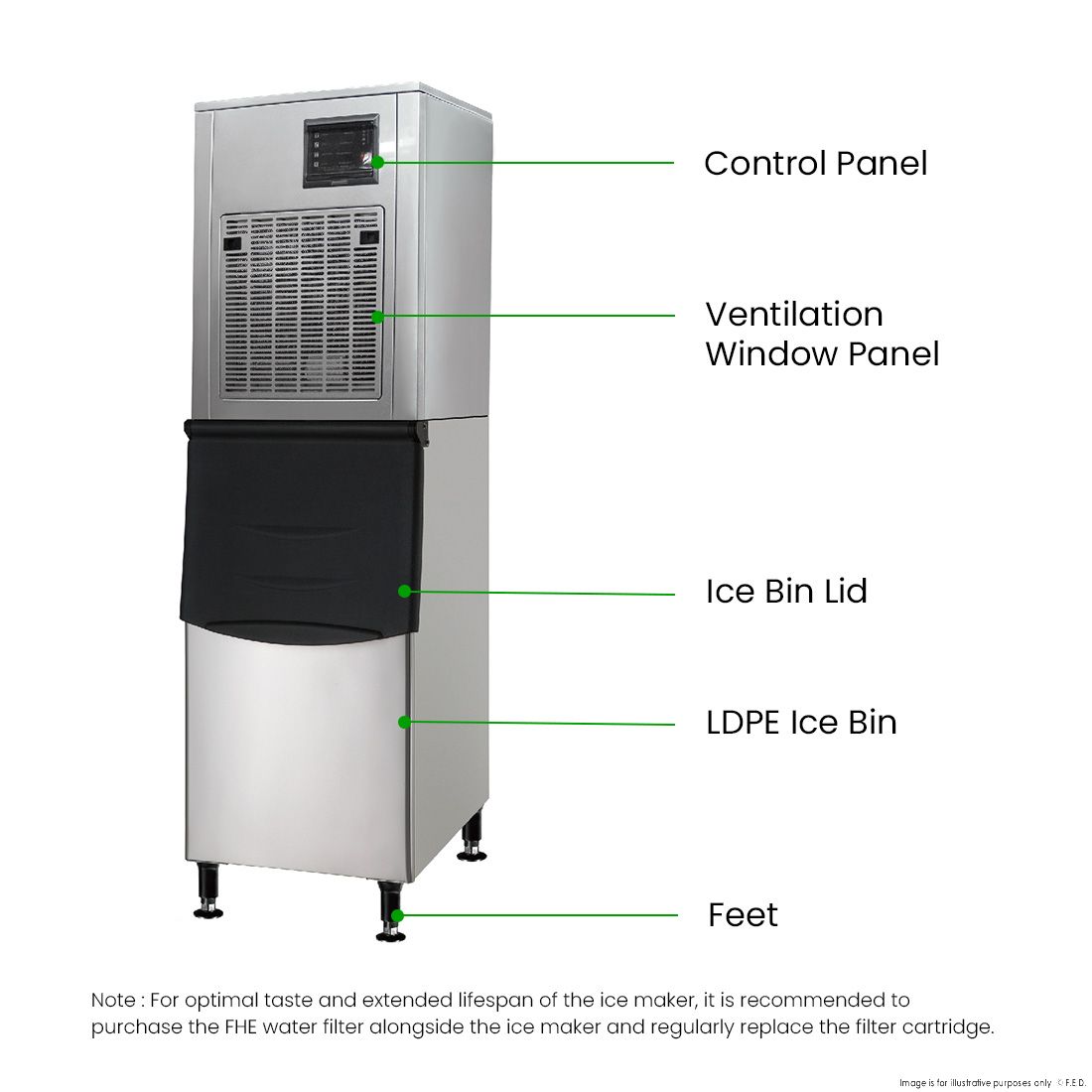 Blizzard Chewblet/Nugget Ice Maker 250Kg SN-258N