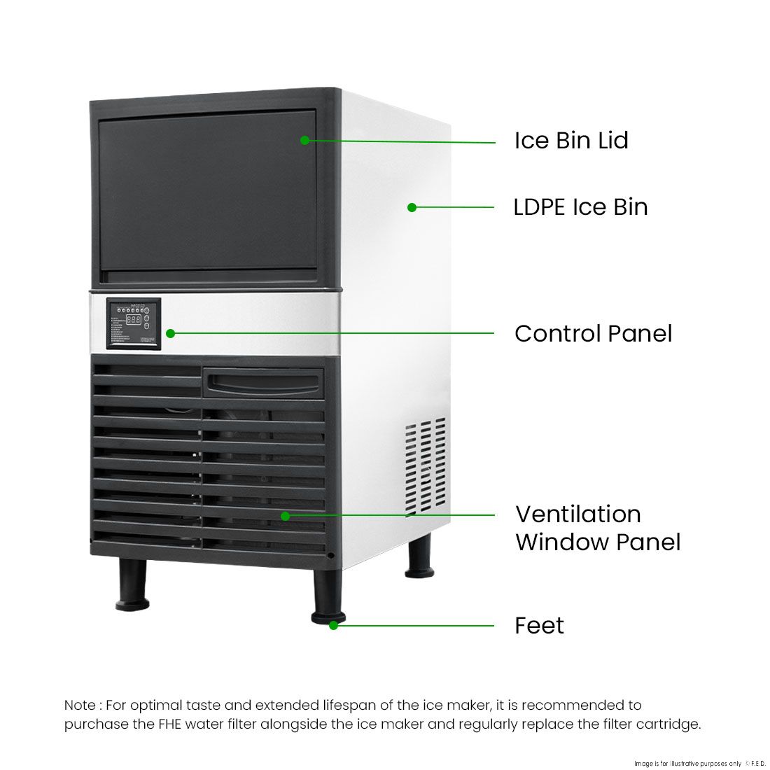 Blizzard Under Bench Ice Maker Air Cooled SN-80P