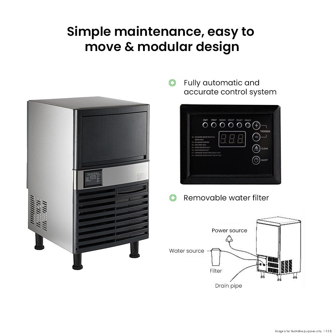 Blizzard Under Bench Ice Maker Air Cooled SN-80P