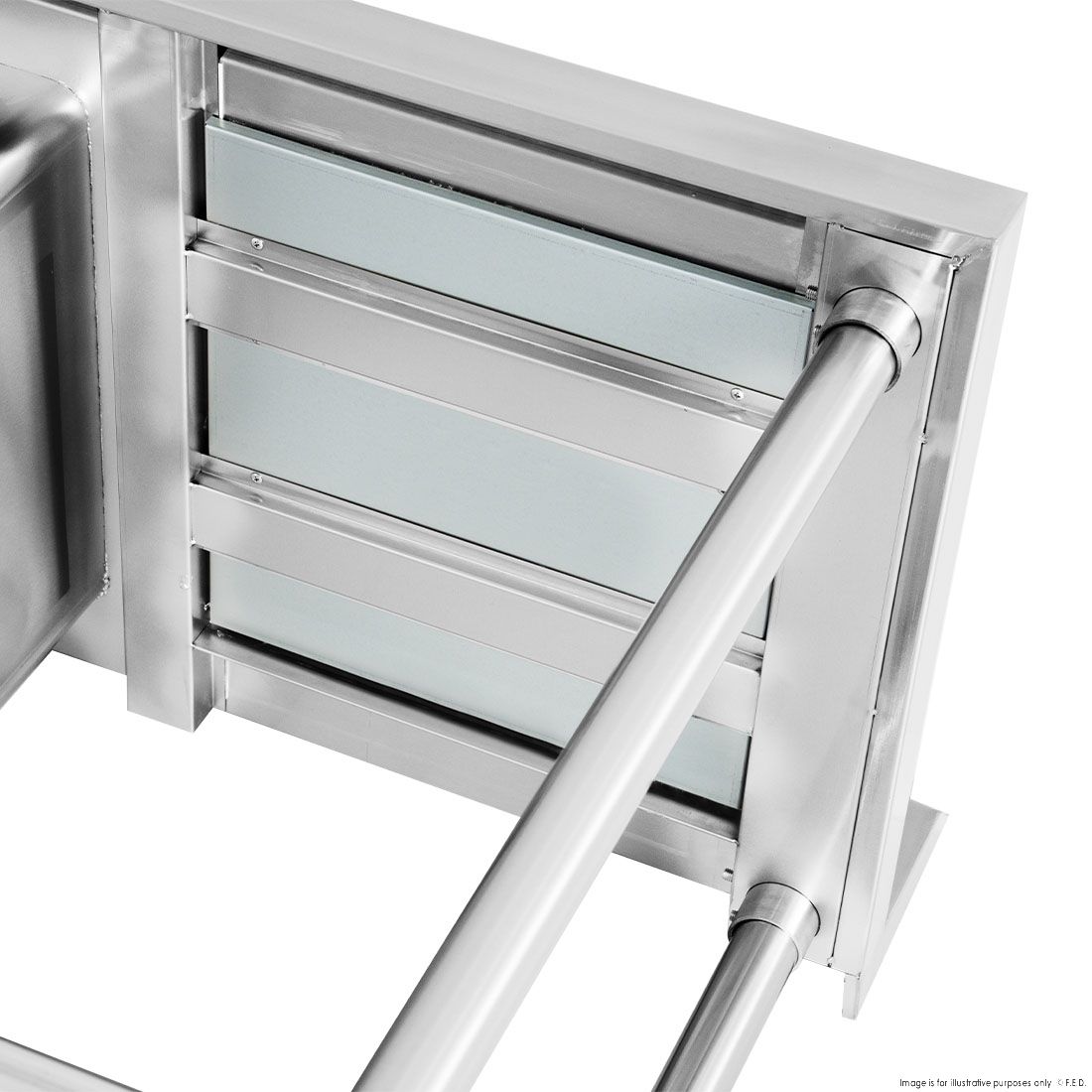 Modular Systems Single Centre Sink Bench & Pot Undershelf SSB6-1500C/A