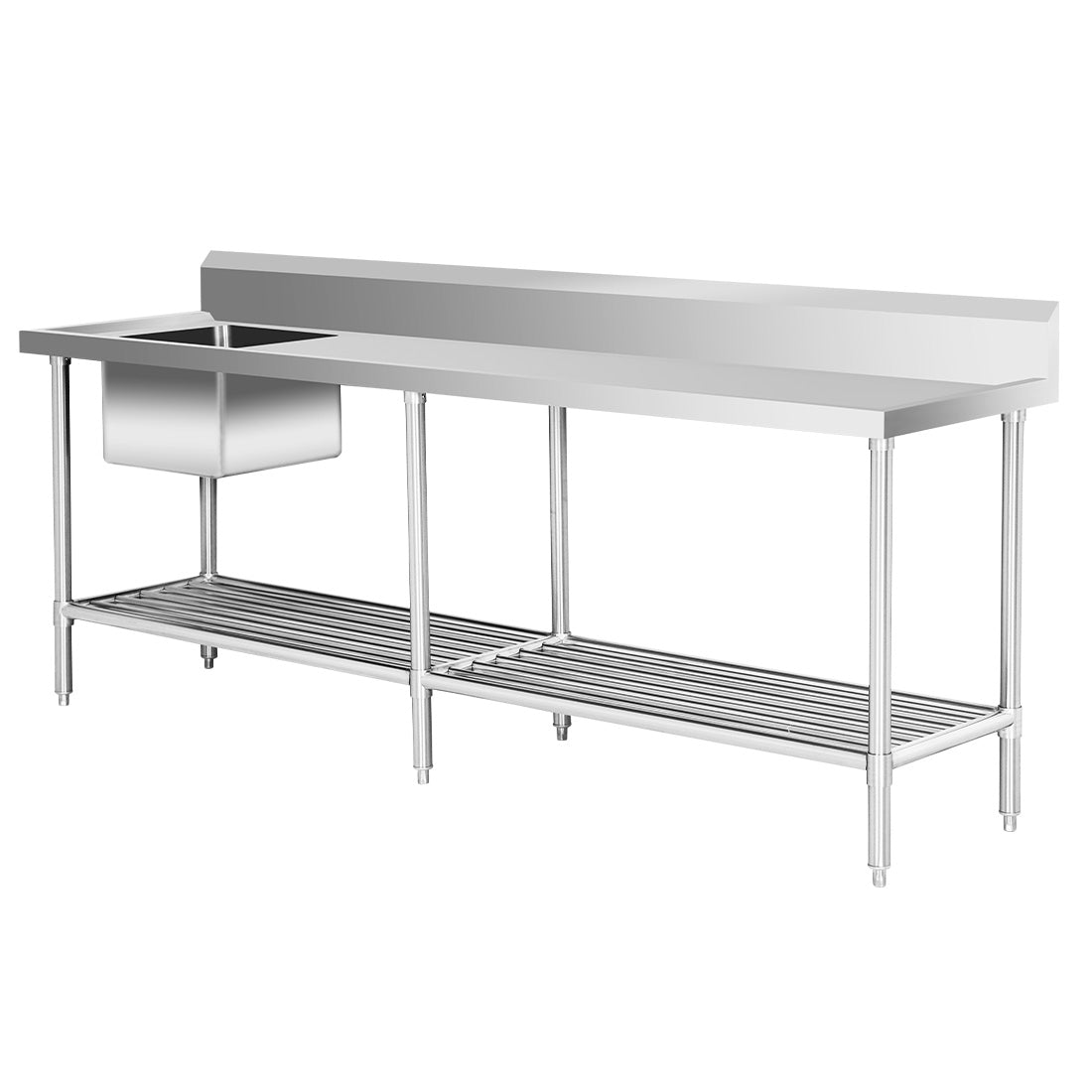 Modular Systems Single Left Sink Bench With Pot Undershelf SSB6-2400L/A